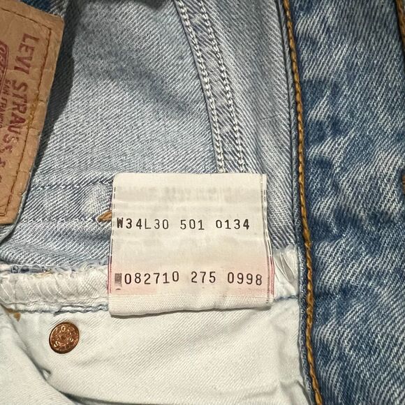 Vintage 1998 Levis 501 Made in France Grunge Jeans 34 x 30 (33 x 29) - Picture 4 of 16